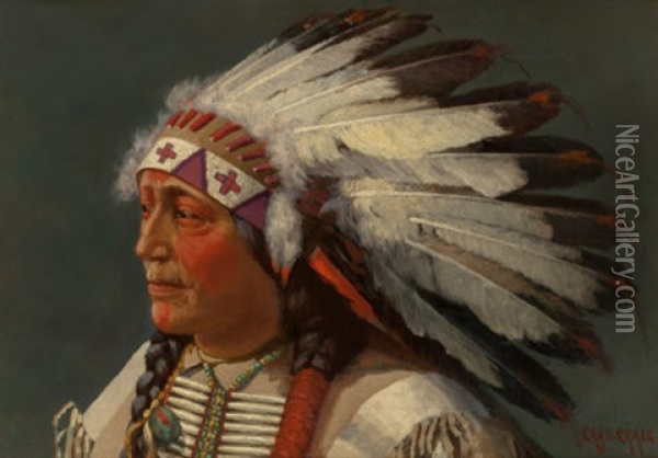 Ute Indian Chief Oil Painting - Charles Craig