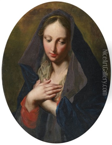 Madonna Oil Painting - Jacopo Amigoni