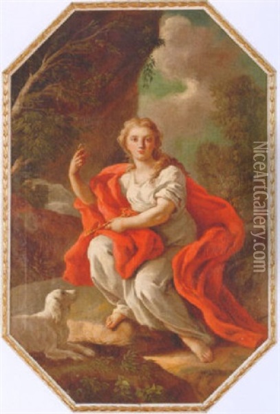 Allegorisk Kvinnofigur Symboliserande Troheten Oil Painting - Jacopo Amigoni