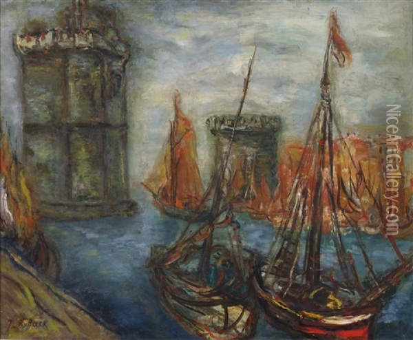 Port De La Rochelle Oil Painting - Issachar ber Ryback