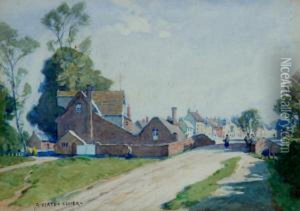 English Village Oil Painting - Alfred Heaton Cooper