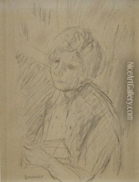 Une Petite Fille Tenant Une Enveloppe Oil Painting - Pierre Bonnard