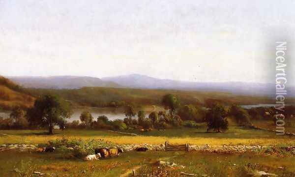 Farm on the Hudson Oil Painting - Julie (Hart) Beers