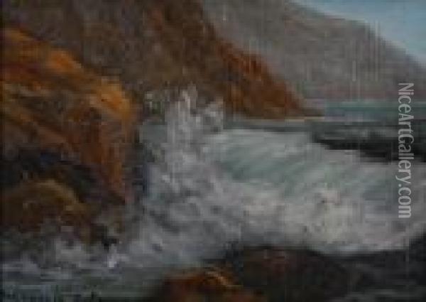 Crashing Waves Oil Painting - Benjamin Chambers Brown