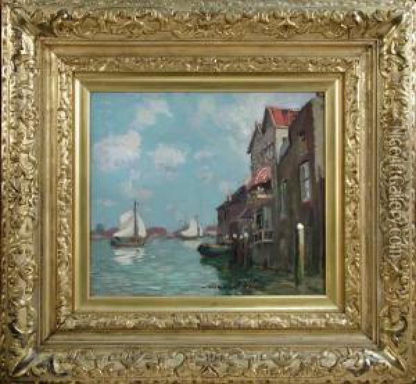 Canal View Oil Painting - Margaret Elizabeth Wilson