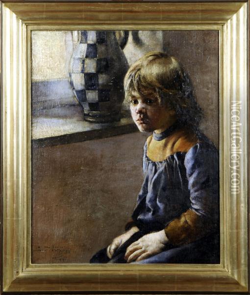 Portrait D'enfant Oil Painting - Firmin Baes