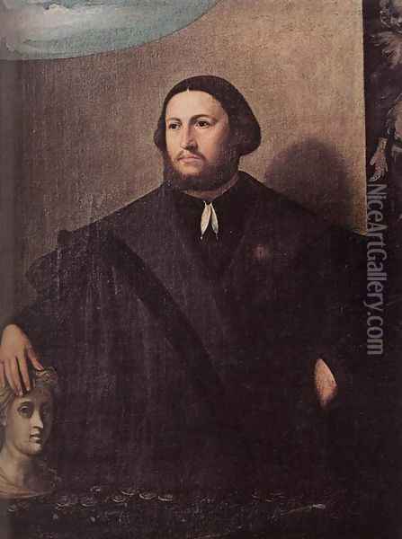 Portrait of Raffaele Grassi 1530s Oil Painting - Sebastiano Florigerio