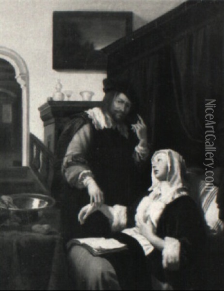 Der Besuch Des Arztes Oil Painting - Frans van Mieris the Elder