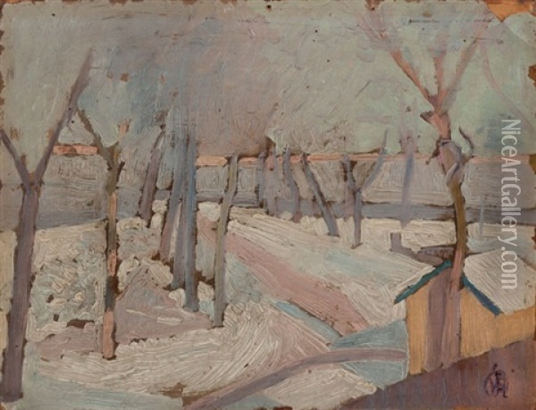 Paysage D'hiver Oil Painting - Hippolyte Petitjean