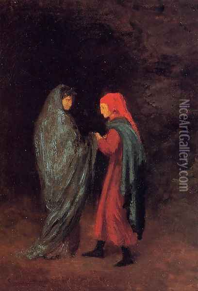 Dante and Virgil at the Entrance to Hell Oil Painting - Edgar Degas