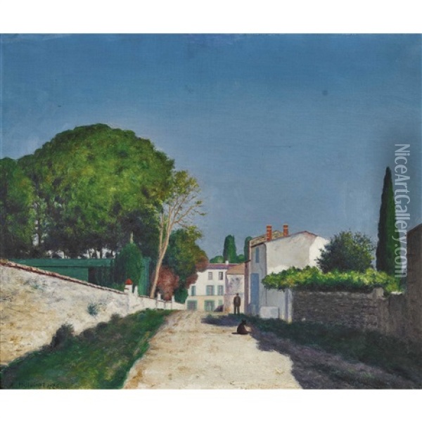 Rue A Saujon Oil Painting - Anatole Eugene Hillairet