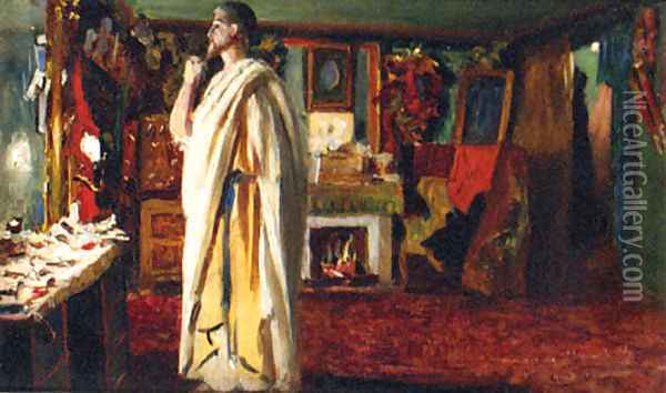 The Actor Jean Mounet-Sully In His Dressing Room Oil Painting - Louis Edouard Paul Fournier