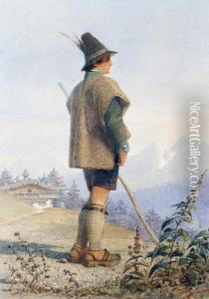 Tyrolese Shepherd Oil Painting - Carl Haag
