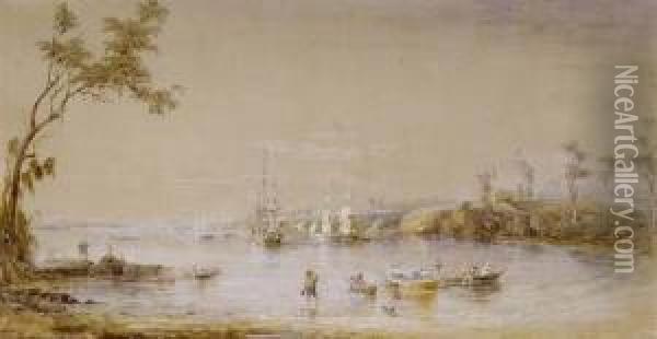 East Boyd, Twofold Bay, New South Wales Oil Painting - Sir Oswald Walter Brierly