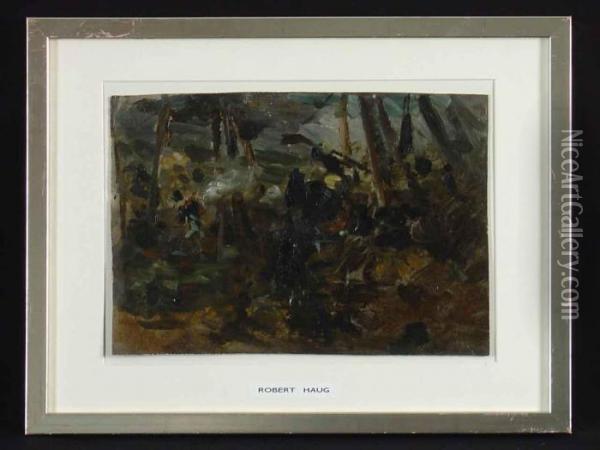 Schlachtenskizze Oil Painting - Robert Von Haug