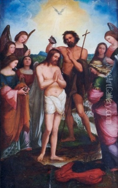 The Baptism Of Christ Oil Painting - Pietro Perugino