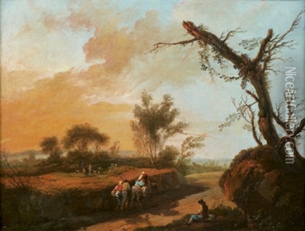 Scene Pastorale Oil Painting - Jean Baptiste Pillement