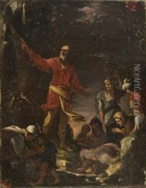 Moses Striking The Rock Oil Painting - Francesco Solimena