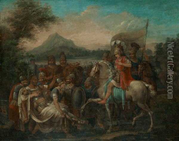 Alexander Den Store Och Kung Porus Oil Painting - Charles Le Brun
