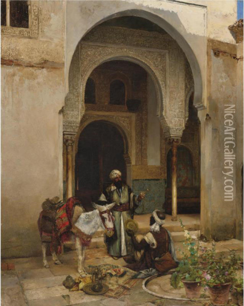 The Antique Seller Oil Painting - Clement Pujol de Gustavino