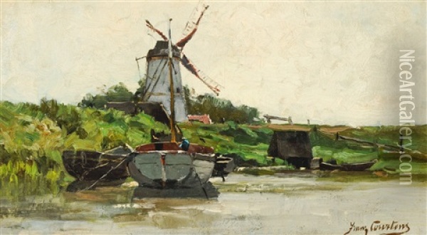 Vue De Riviere Oil Painting - Franz Courtens
