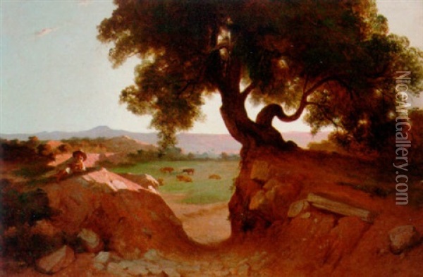Dusk In Algiers Oil Painting - Jean Raymond Hippolyte Lazerges