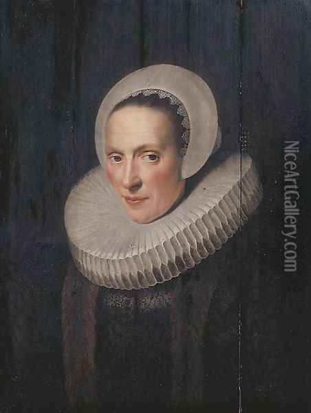 Portrait of Anna van Loon, nee Ruychaver (1573-1649) Oil Painting - Michiel Jansz. van Mierevelt