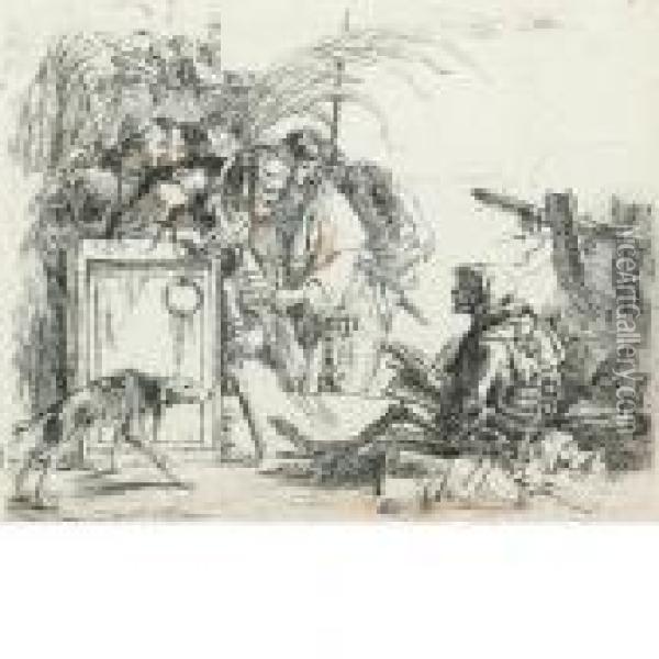 La Morte Da Udienza (dalla Serie Dei Capricci, 1749) Oil Painting - Giovanni Battista Tiepolo