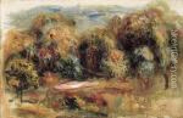 Paysage A Cagnes Oil Painting - Pierre Auguste Renoir