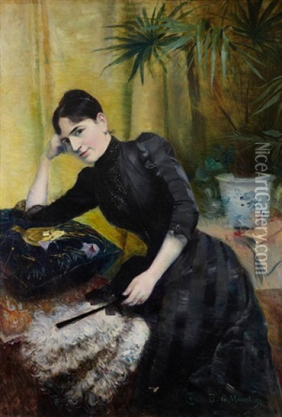 Portrait De Femme Oil Painting - Charles Boutet De Monvel