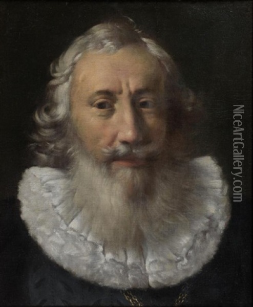 Portrait D'homme A La Fraise Oil Painting - Samuel Hofmann