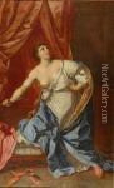 The Death Of Lucretia Oil Painting - Guido Reni