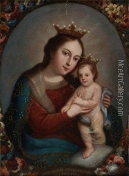 Virgen Del Refugio Oil Painting - Jose de Alcibar