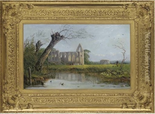 Contemplating The Ruins Oil Painting - John Rees