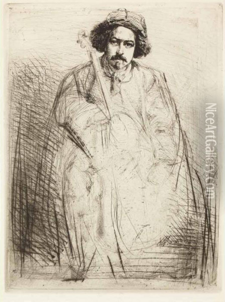 J. Becquet, Sculptor Oil Painting - James Abbott McNeill Whistler