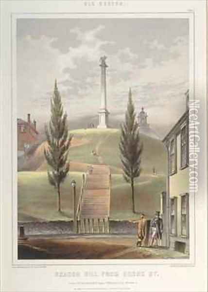 Beacon Hill from Derne Street, Boston Oil Painting - Bufford, John Henry