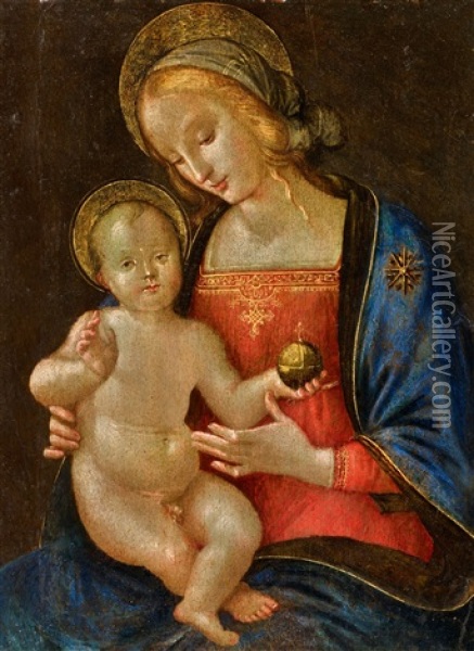 The Virgin And Child Oil Painting -  Antonio Massari da Viterbo