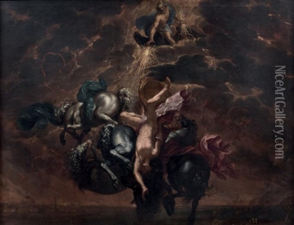 La Chute De Phaeton Oil Painting - Abraham van Diepenbeeck