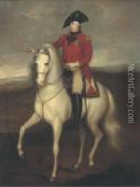 Equestrian Portrait Of King George Iii Oil Painting - Sir William Beechey