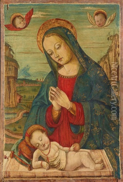 The Virgin And Child Oil Painting - Girolamo da Treviso the Elder
