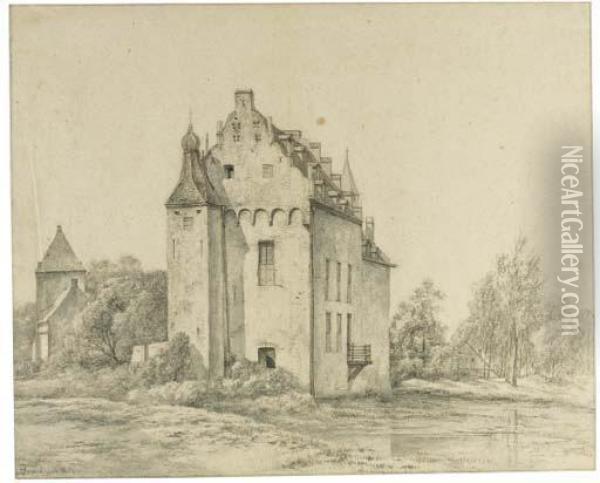 Castle Doorwerth Near Arnhem Oil Painting - Albertus Brondgeest