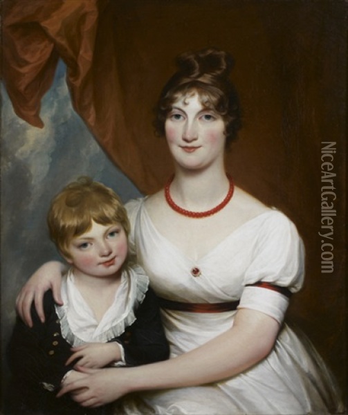 Portrait Presume De Anna De Palezieux Avec Son Fils Aine Louis Oil Painting - Thomas Lawrence