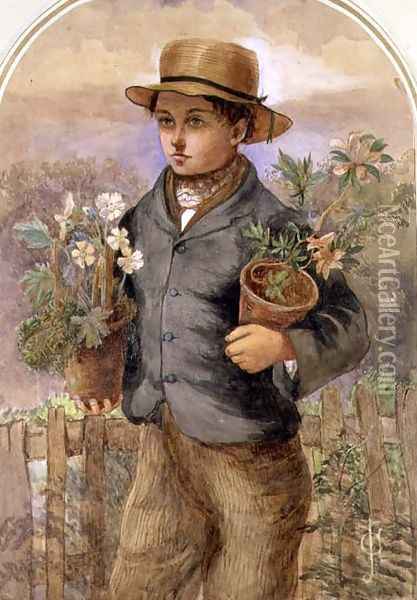 Garden Boy Oil Painting - James Collinson
