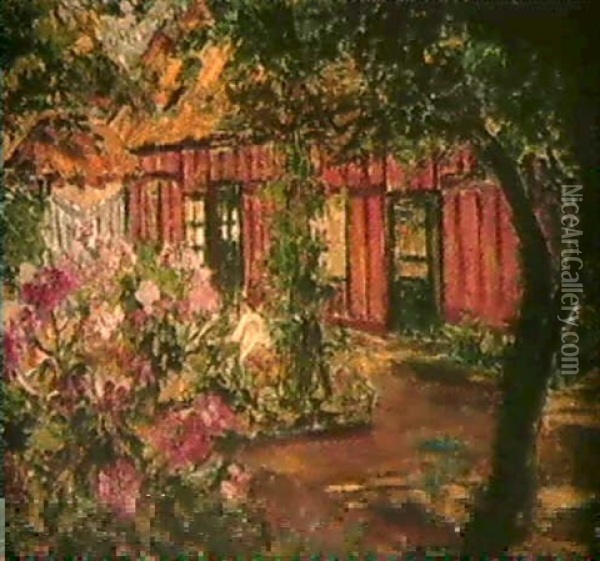 La Maison Fleurie Oil Painting - Joseph Lamberton