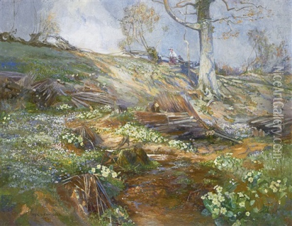 Woodland Springtime Oil Painting - Reginald Rex Vicat Cole