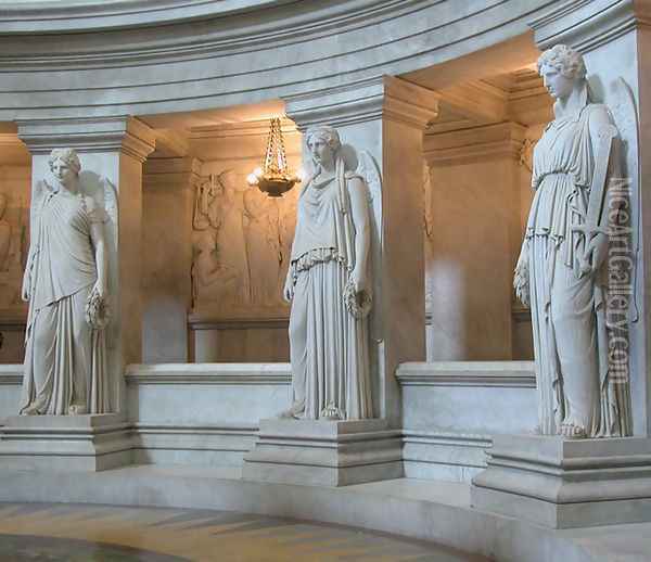 Douze statues de Victoires [detail #1] (Twelve Victory Statues) Oil Painting - James Pradier