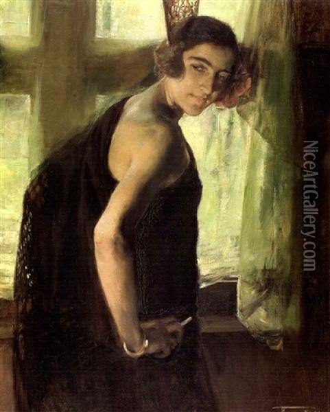Jeune Elegante Espagnole Oil Painting - Herman Jean Joseph Richir