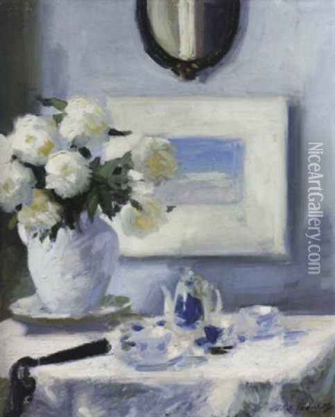 White Peonies Oil Painting - Francis Campbell Boileau Cadell