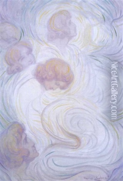 Les Anges, Vision No.7 Oil Painting - Maurice Chabas
