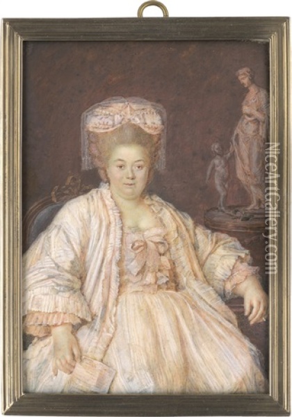 Bildnis Einer Dame In Ihrem Boudoir, Einen Brief In Der Hand Oil Painting - Rene Marguerite Magol